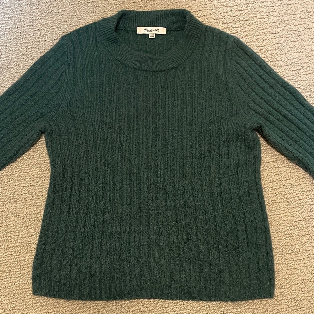 Madewell Women's Forest Green Crew Neck Sweater